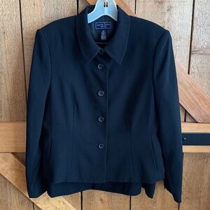 Women’s KAREN SCOTT PETITE Lined Suit Blazer & Lined Skirt Black Size 12 Petite